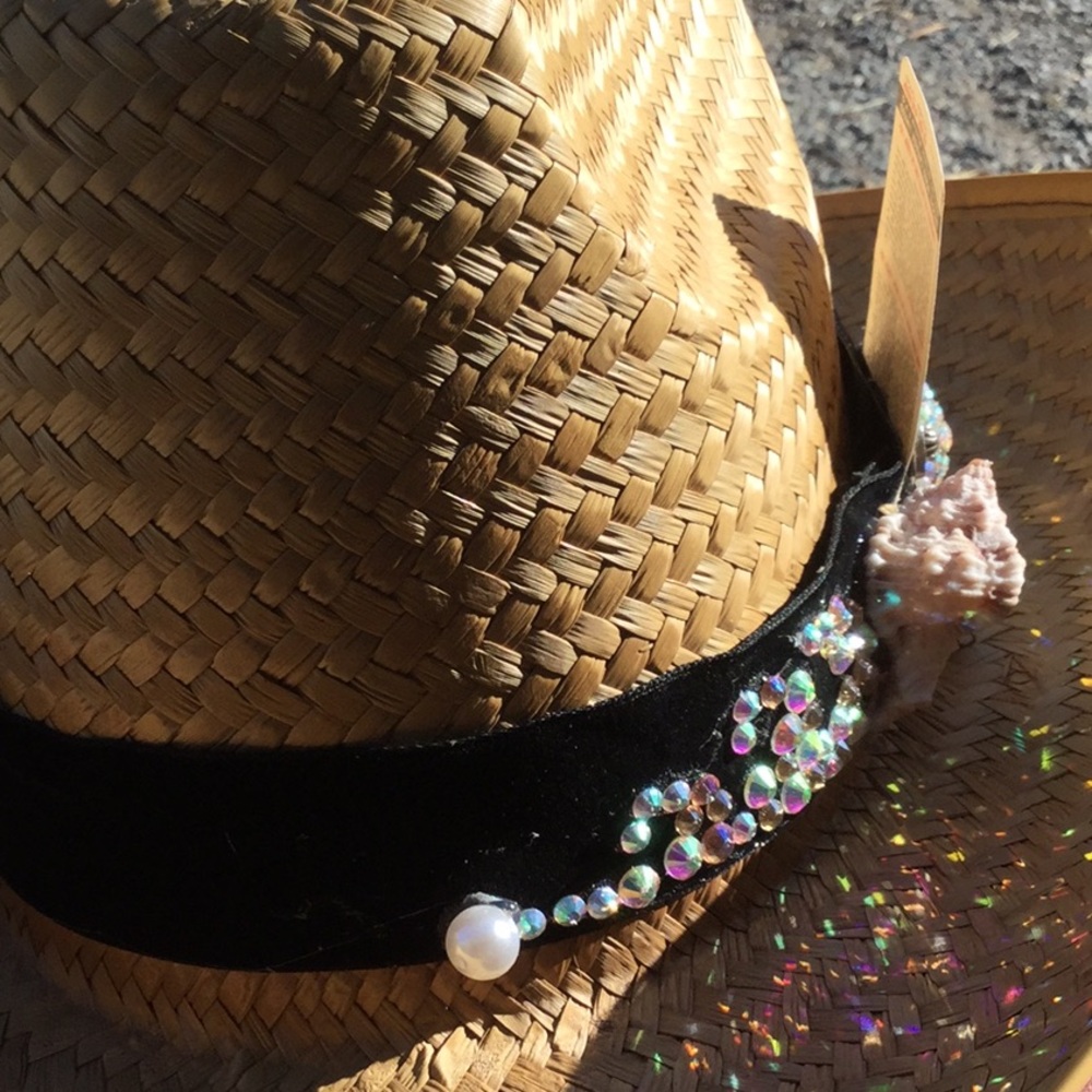 Western cowboy hat band cowgirl artisan OOAK Coachella festival titanic shell - Picture 5 of 10
